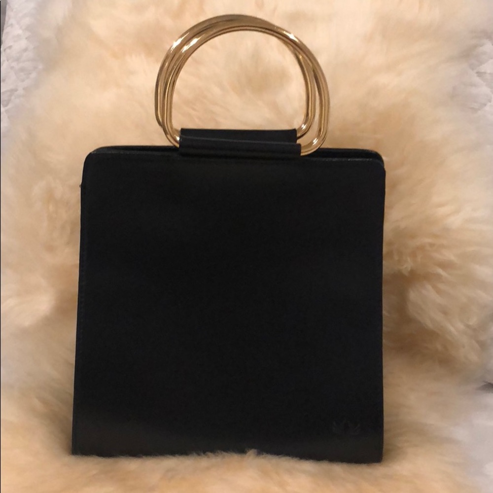 Stephen structured bag with gold handle